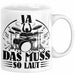 Drummer Schlagzeug-Spieler Geschenk Tasse Geschenkidee Kaffee-Becher Schlagzeuger Ja Das Muss So Laut Weiß Trendation
