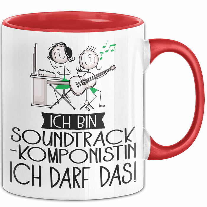 Geschenk für Soundtrack-Komponistin Tasse Lustige Geschenkidee Geburtstag Ich Bin Soundtrack-Komponistin Ich Darf Das Rot Trendation