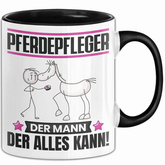 Pferdepfleger Tasse Geschenk für Pferdepfleger Der Mann Der Alles Kann Geschenkidee zum Geburtstag Schwarz Trendation