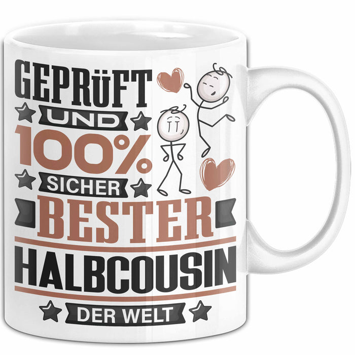 Halbcousin Geschenk Lustiger Spruch für Halbcousin Geschenkidee Bester Halbcousin Der Welt Weiß Trendation