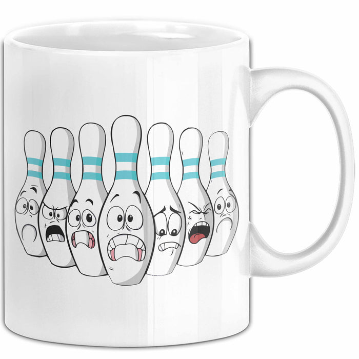 Bowling Tasse Geschenk Bowling-Spieler Geschenkidee Weiß Trendation