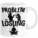 Yoga Tasse Geschenk für Yogalehrer Männer Geschenkidee Problem und Lösung Yoga Weiß Trendation