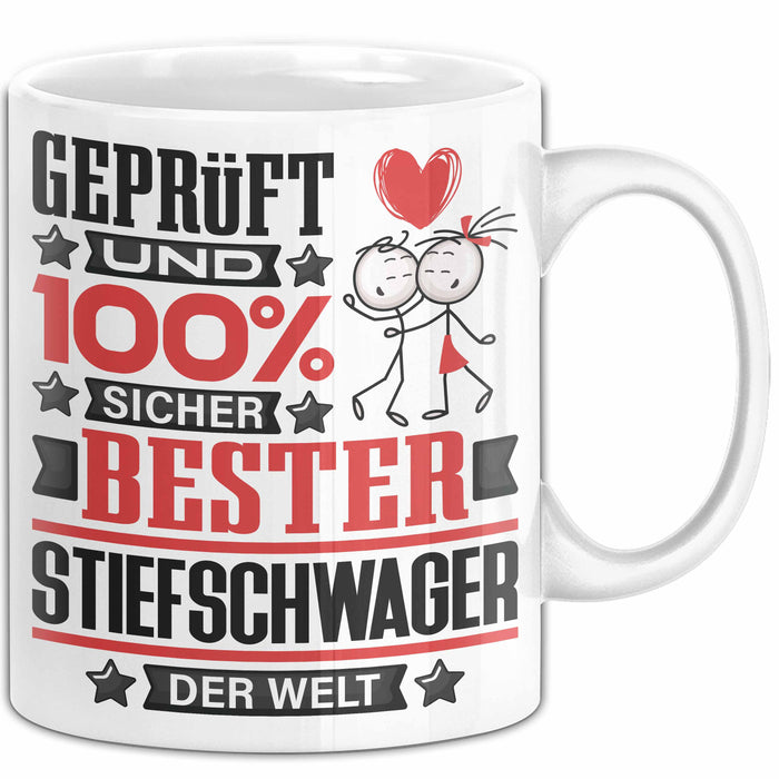 Stiefschwager Geschenk Lustiger Spruch für Stiefschwager Geschenkidee Bester Stiefschwager Der Welt Weiß Trendation
