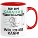Karateka Geschenk Tasse Lustiger Spruch Ich Bin Karateka Warum Weil Ich Es Kann Geschenkidee Bester Karateka Geburtstag Kaffee-Becher Rot Trendation