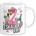 Flamingo Trinkend Tasse Geschenk Lustige Geschenkidee Spruch Es Eskaliert Eh Weiß Trendation