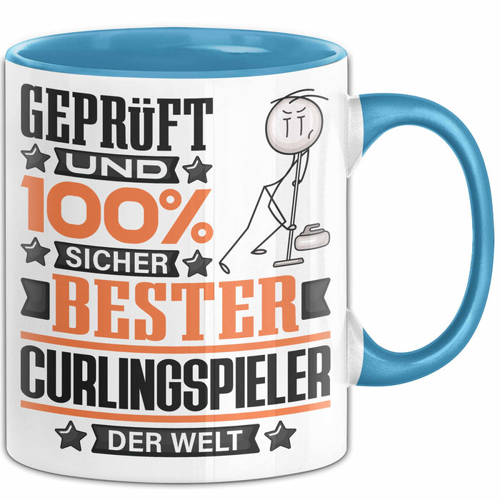 Curlingspieler Geschenk Lustiger Spruch für Curlingspieler Geschenkidee Bester Curlingspieler Der Welt Blau Trendation