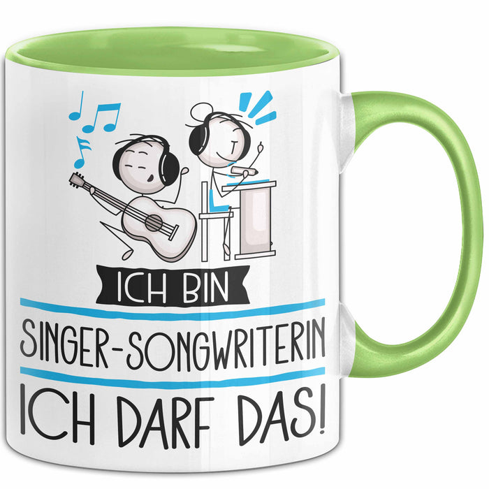 Geschenk für Singer-Songwriterin Tasse Lustige Geschenkidee Geburtstag Ich Bin Singer-Songwriterin Ich Darf Das Grün Trendation