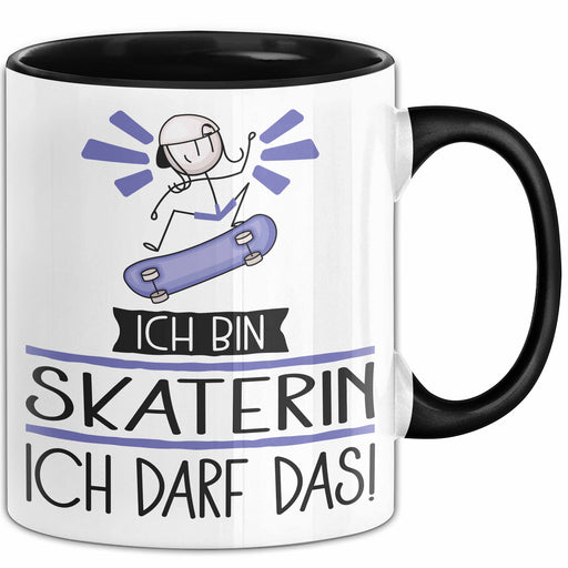 Geschenk für Skaterin Tasse Lustige Geschenkidee Geburtstag Ich Bin Skaterin Ich Darf Das Trendation