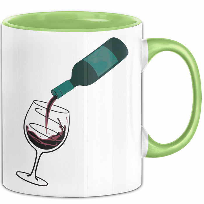 Weinliebhaber Tasse Geschenkidee für Wein Enthusiasten Grün Trendation