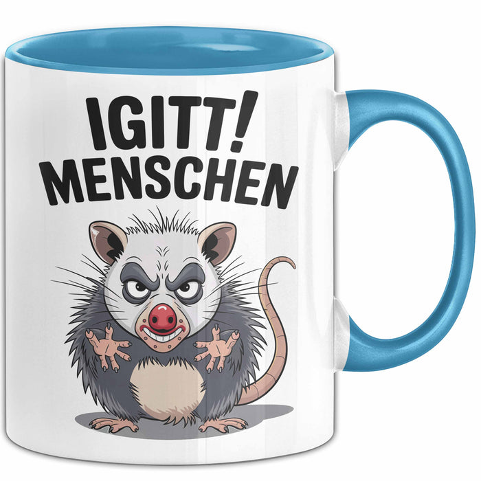 Sarkastischer Sarkasmus Introvertierter Tasse Geschenk Lustige Geschenkidee Spruch Igitt Menschen Blau Trendation