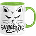 Katzen-Besitzerin Tasse Geschenk Meow Katze Geschenkidee Miau Katzen Mama Kaffee-Becher Grün Trendation