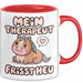 Pferde Tierliebhaber Tasse Geschenk Lustige Geschenkidee Spruch Mein Therapeut Frisst Heu Rot Trendation