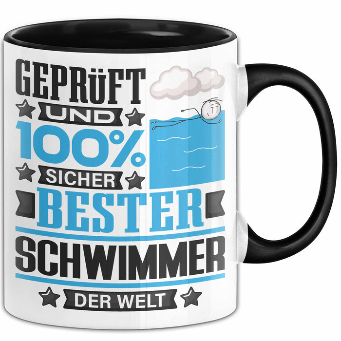 Schwimmer Geschenk Lustiger Spruch für Schwimmer Geschenkidee Bester Schwimmer Der Welt Schwarz Trendation