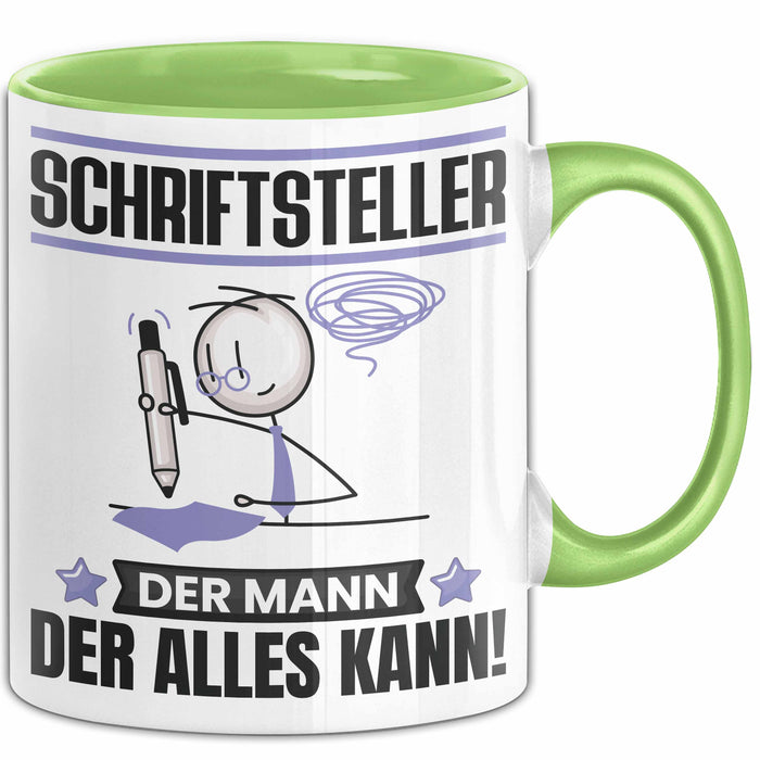 Schriftsteller Tasse Geschenk für Schriftsteller Der Mann Der Alles Kann Geschenkidee zum Geburtstag Grün Trendation