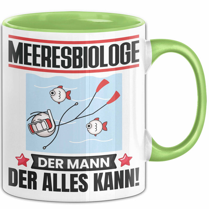 Meeresbiologe Tasse Geschenk für Meeresbiologe Der Mann Der Alles Kann Geschenkidee zum Geburtstag Grün Trendation