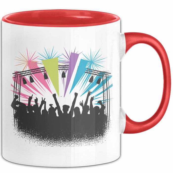 Festivalgänger Tasse Geschenkidee für Live Musik Süchtige Rot Trendation