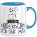 Geschenk für Hundefriseurin Tasse Lustige Geschenkidee Geburtstag Ich Bin Hundefriseurin Ich Darf Das Blau Trendation