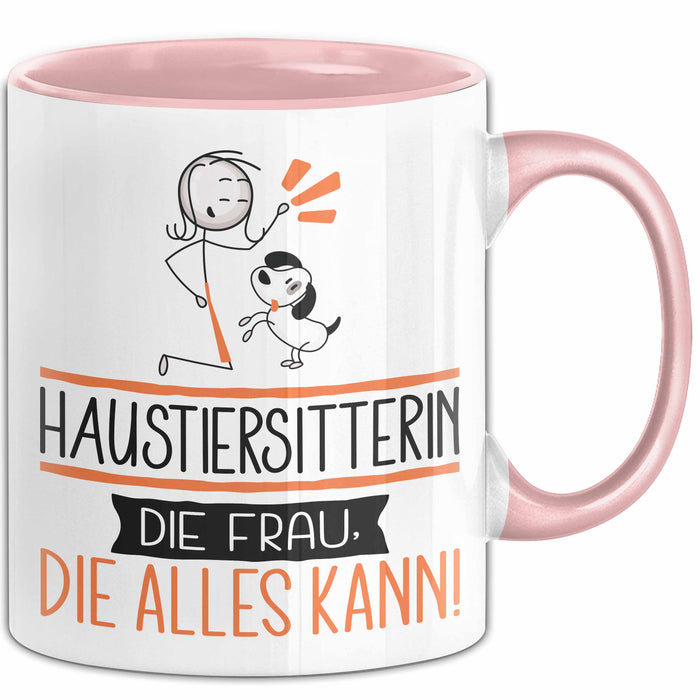Haustiersitterin Geschenk Tasse Becher Die Frau Die Allen Kann Geschenkidee für eine Haustiersitterin Lustig Rosa Trendation