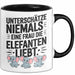 Elefantenliebhaber Frauen Tasse Geschenk Lustige Geschenkidee Spruch Unterschätze Niemals Eine Frau Die Elefanten Liebt Schwarz Trendation