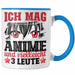 Anime Tasse Geschenk Anime-Liebhaber Geschenkidee Ich Mag Anime Und Vielleicht 3 Leute Blau Trendation