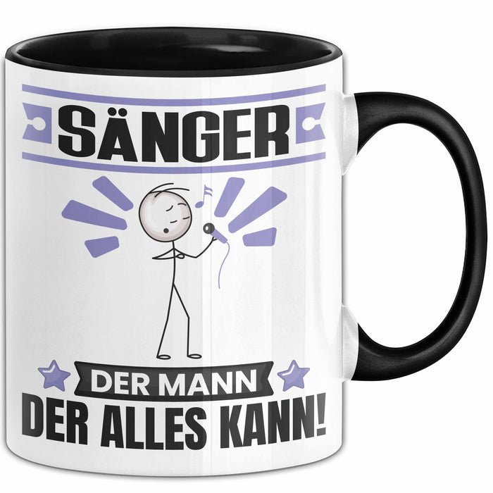 Sänger Tasse Geschenk für Sänger Der Mann Der Alles Kann Geschenkidee zum Geburtstag Schwarz Trendation