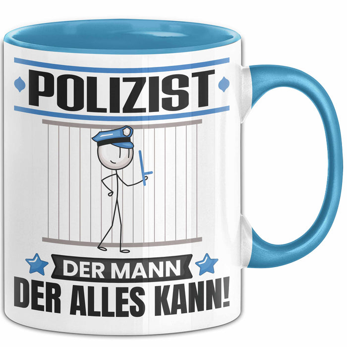 Polizist Tasse Geschenk für Polizist Der Mann Der Alles Kann Geschenkidee zum Geburtstag Blau Trendation