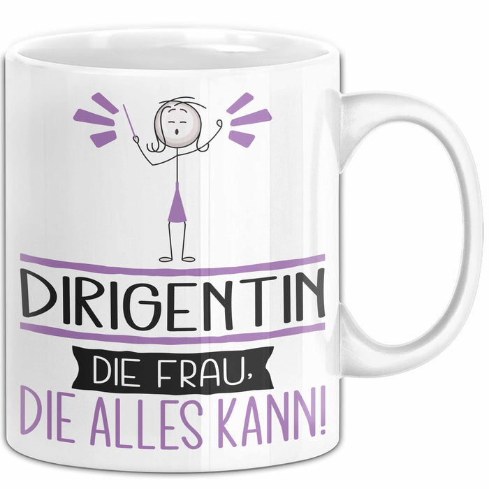 Dirigentin Geschenk Tasse Becher Die Frau Die Allen Kann Geschenkidee für eine Dirigentin Lustig Weiß Trendation