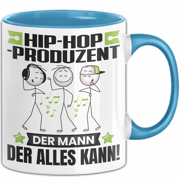 Hip-Hop-Produzent Tasse Geschenk für Hip-Hop-Produzent Der Mann Der Alles Kann Geschenkidee zum Geburtstag Blau Trendation