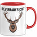Hirschjäger Jagd Tasse Geschenk Bezirksaufsicht Spruch Rot Trendation