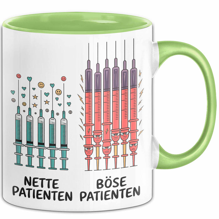 Pflegekraft Arzt Tasse Geschenkidee Nervige Patienten Grün Trendation