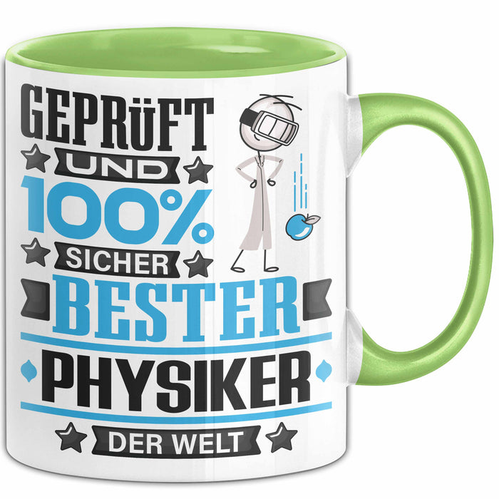 Physiker Geschenk Lustiger Spruch für Physiker Geschenkidee Bester Physiker Der Welt Grün Trendation