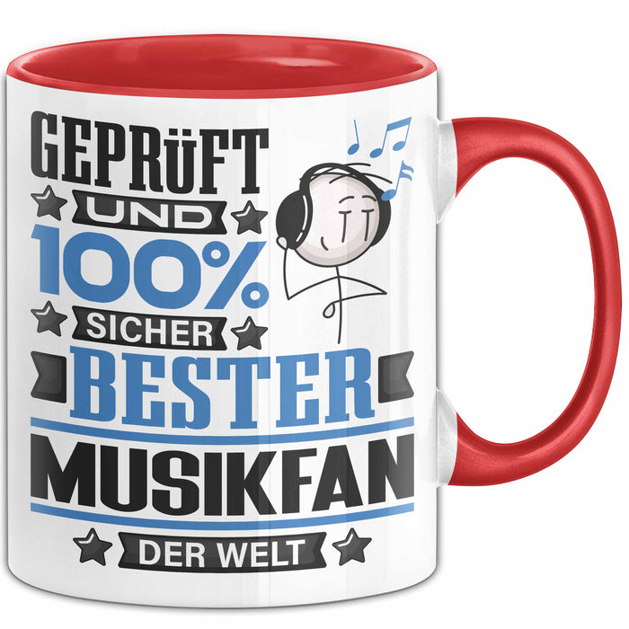 Musikfan Geschenk Lustiger Spruch für Musikfan Geschenkidee Bester Musikfan Der Welt Rot Trendation