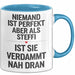 Steffi Tasse Geschenk Niemand Ist Perfekt Steffi Verdammt Nah Dran Geschenkidee Blau Trendation