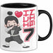 Kinder Tasse Geschenk Ich Bin 7 Ninja Herz Spruch Lustiger Becher Schwarz Trendation