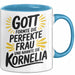 Kornelia Tasse Geschenk Gott Formte Die Perfekte Frau Kornelia Geschenkidee Blau Trendation