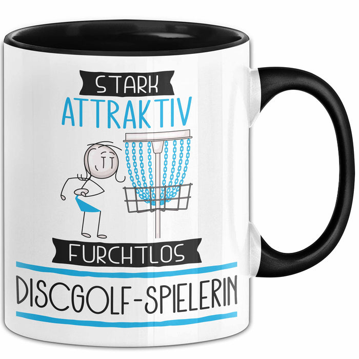 Discgolf-Spielerin Tasse Geschenk Becher Stark Attraktiv Furchtlos Discgolf-Spielerin Lustige Geschenkidee Trendation