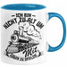 Modelleisenbahn Tasse Geschenk Ich Bin Nicht Zu Alt Um Mit Zügen Zu Spielen Eisenbahner Zugführer Geschenkidee Kaffee-Becher Blau Trendation