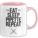 Biologe Tasse Geschenk Essen Schlafen Pipettieren Rosa Trendation