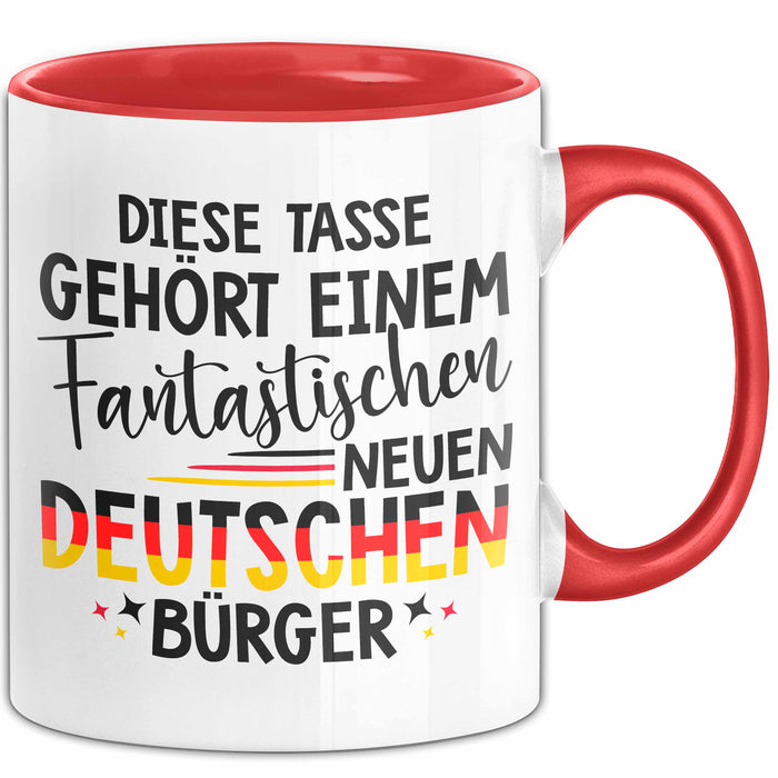 Deutschland Deutscher Bürger Tasse Becher Geschenk Lustige Geschenkidee Spruch Diese Tasse Gehört Einem Fantastischen Neuen Deutschen Burger Rot Trendation