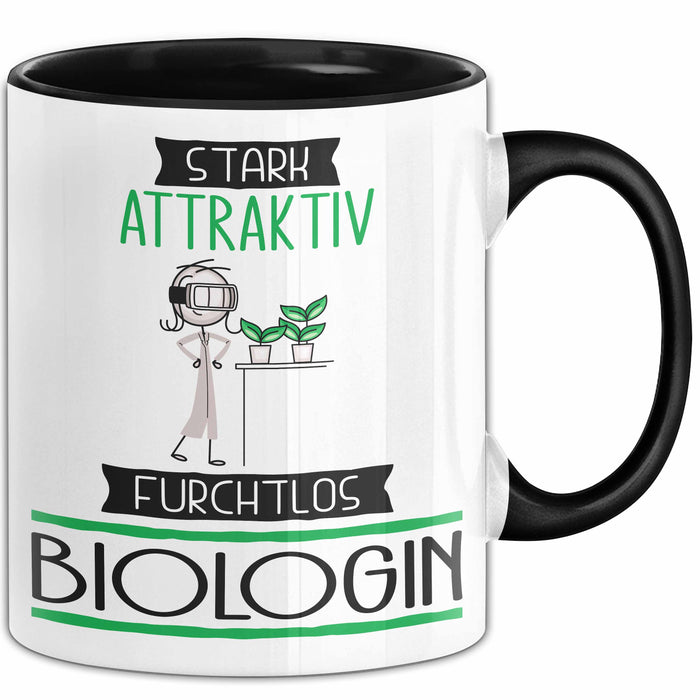Biologin Tasse Geschenk Becher Stark Attraktiv Furchtlos Biologin Lustige Geschenkidee Trendation