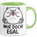Sarkastischer Bär Tasse Geschenk Lustige Geschenkidee Spruch Mir Doch Egal Grün Trendation
