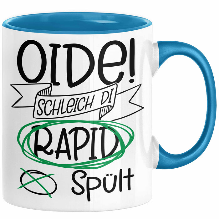 Österreich Dialekt Tasse Geschenk Oide Schleich Di Rapid Spült Oesterreich Blau Trendation