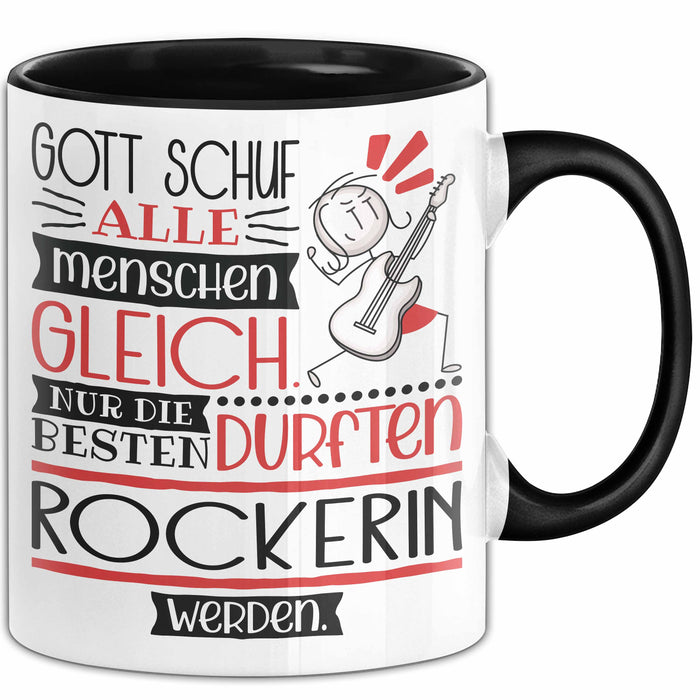 Rockerin Geschenk Becher Tasse Gott Schuf Alle Menschen Gleich Nur Die Besten Durfeten Rockerin Werden Geschenkidee Lustig Trendation