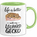 Reptil Leopardgecko Echse Tasse Geschenk Lustige Geschenkidee Spruch Das Leben Ist Besser Mit Meinem Leopardgecko Grün Trendation