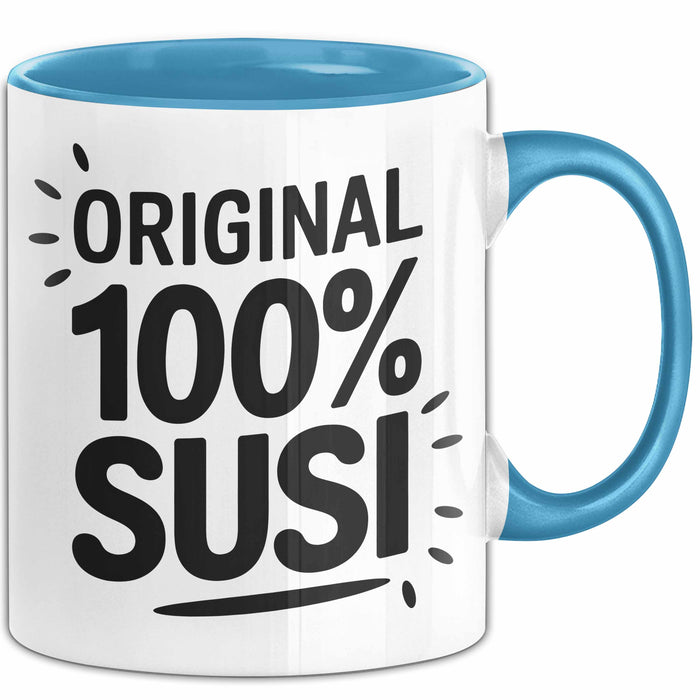 Susi Tasse Geschenk Original 100% Susi Geschenkidee Geburtstag Blau Trendation