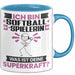 Softballspielerin Tasse Geschenk für Softballspielerin Geburtstag Lustiger Spruch Kaffee-Becher Was Ist Deine Superkraft Blau Trendation