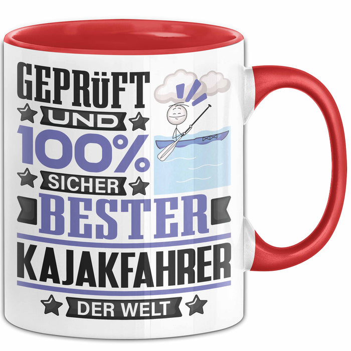 Kajakfahrer Geschenk Lustiger Spruch für Kajakfahrer Geschenkidee Bester Kajakfahrer Der Welt Rot Trendation