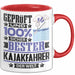 Kajakfahrer Geschenk Lustiger Spruch für Kajakfahrer Geschenkidee Bester Kajakfahrer Der Welt Rot Trendation