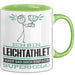 Leichtathlet Geschenk Tasse Ich Bin Leichtathlet Aber Sag Doch Einfach Superheld Lustige Geschenkdiee für Leichtathlet Kaffee-Becher Grün Trendation