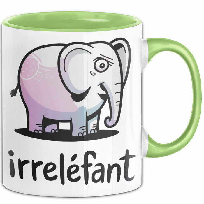 Elefant Tier Tasse Geschenk Lustige Geschenkidee Spruch Irrellefant Grün Trendation